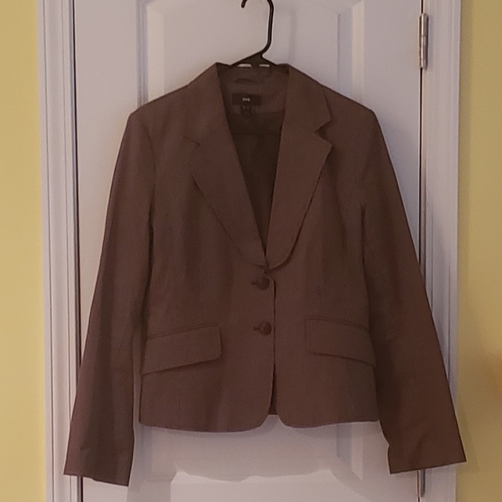 H&M Brown Striped Suit Jacket